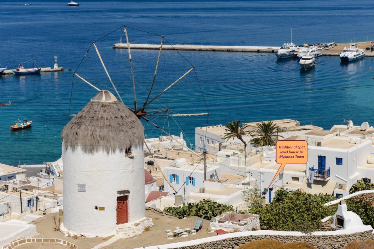 Traditional Split Level House In Mykonos Town Villa Buitenkant foto